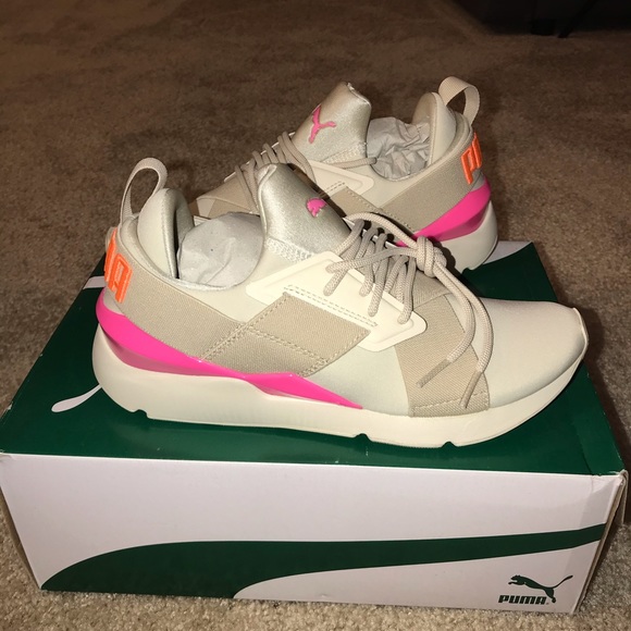 PUMA Muse Chase Sneaker Birch & Knockout Pink S 8 - Picture 3 of 4